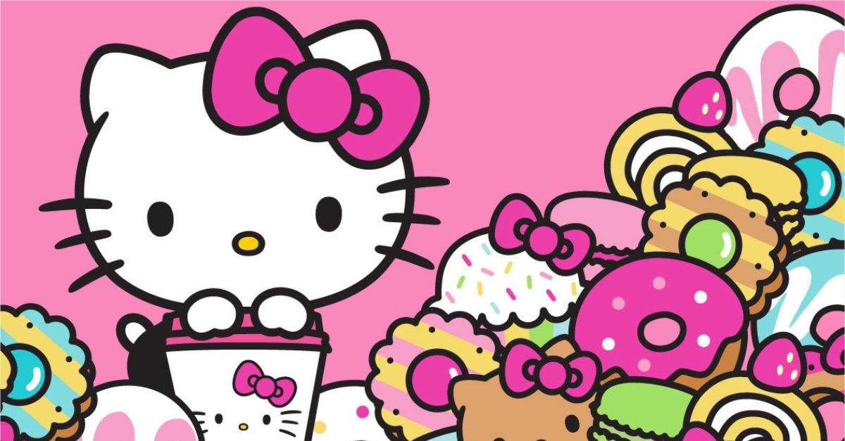 Phông sinh nhật chủ đề Hello Kitty hồng