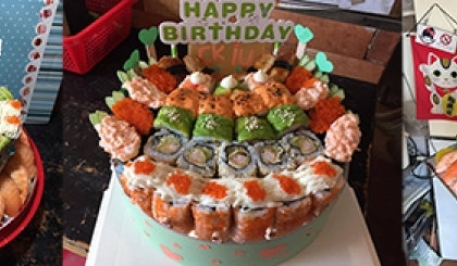 Độc đáo bánh kem sushi của 9X Hoàng Như Trương