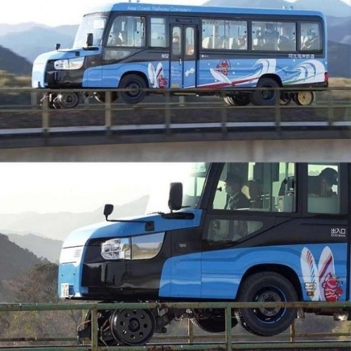 Nhật Bản ra mắt xe buýt kiêm tàu lửa đầu tiên trên thế giới