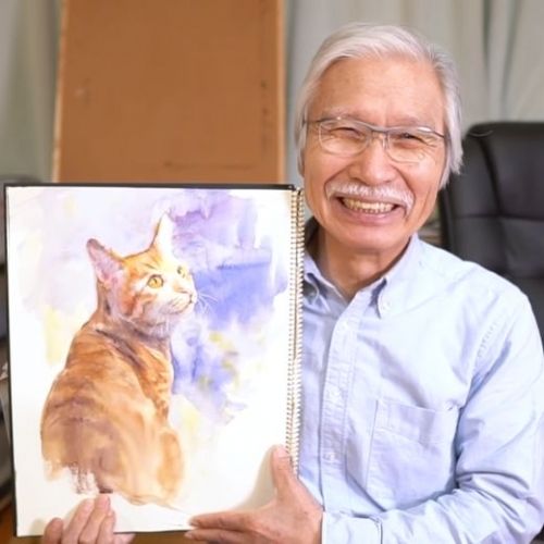 Học vẽ màu nước siêu đơn giản cùng Youtuber 75 tuổi