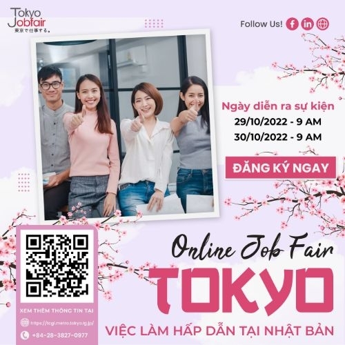 Tokyo Online Job Fair 2022: Ngày hội “săn” việc làm miễn phí tại Nhật