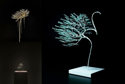 Tác phẩm bonsai được ghép từ hạc giấy của nghệ sĩ Nhật Bản