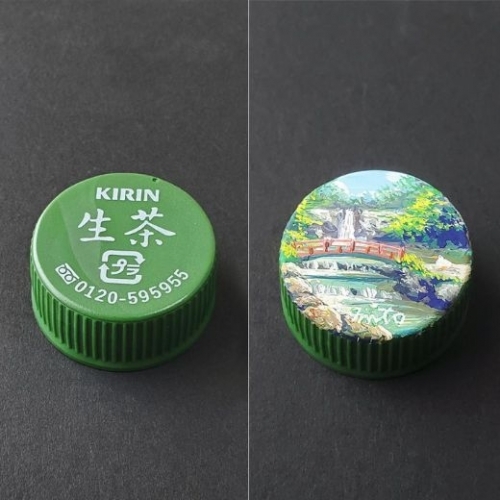 Biến nắp chai nhựa thành tranh phong cảnh đặc sắc