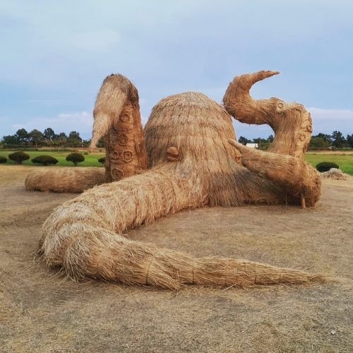 Chiêm ngưỡng sinh vật biển bằng rơm tại Lễ hội Nghệ thuật Wara 2023