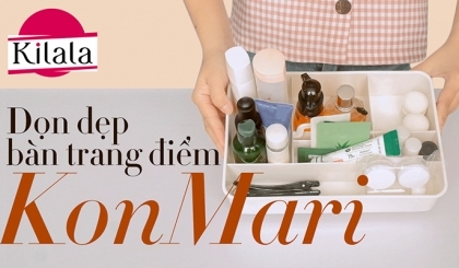 Ứng dụng phương pháp KonMari để sắp xếp bàn trang điểm