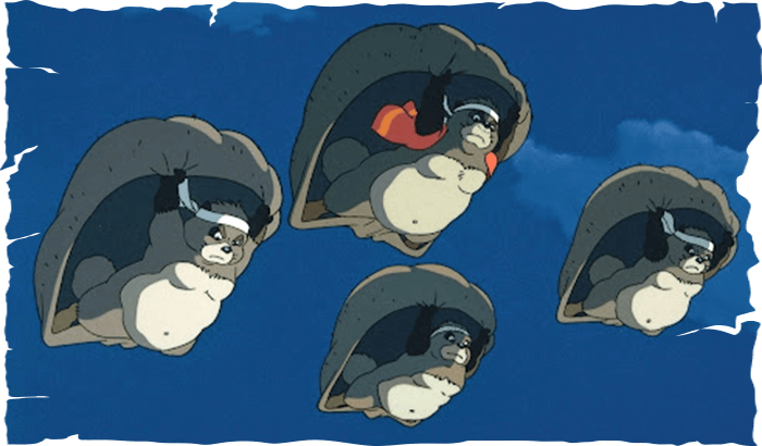 TTanuki sử dụng thuật bay bằng Kintama trong phim Pom Poko. Ảnh: sporcle.com