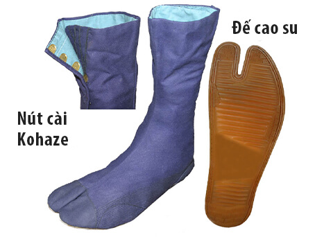 Jika-tabi có đế làm bằng cao su. Jika-tabi có đế làm bằng cao su.