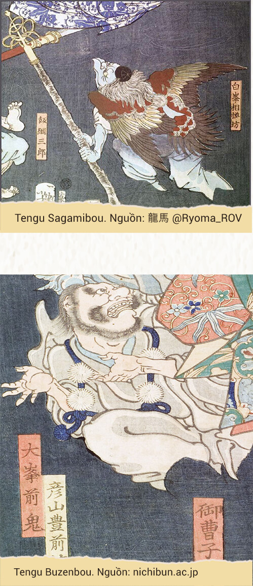Tengu Sagamibou. Nguồn: 龍馬 @Ryoma_ROV Tengu Buzenbou. Nguồn: nichibun.ac.jp