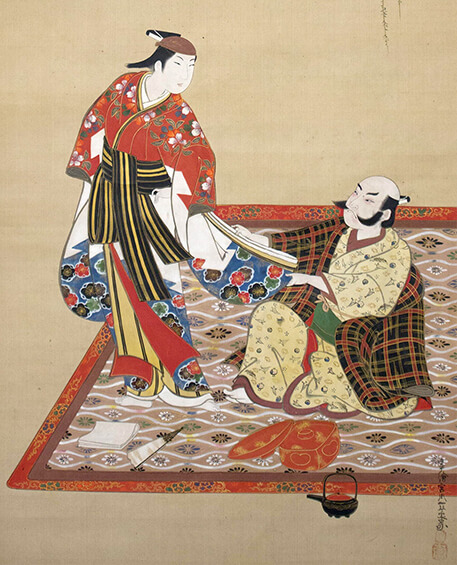 Samurai và Wakashu, tranh của họa sĩ Miyagawa Issho.