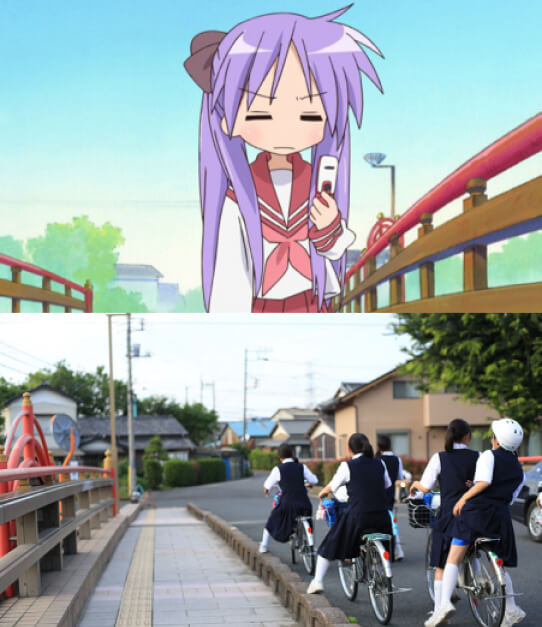 Một cảnh trong anime “Lucky Star”.