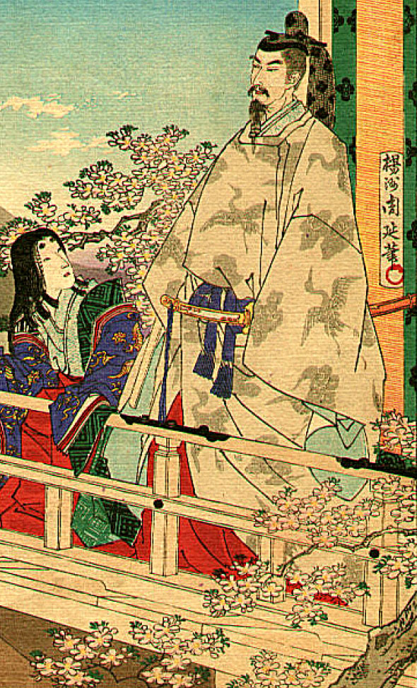 Thiên hoàng Nintoku có một giấc mơ về việc hóa giải lũ lụt.
