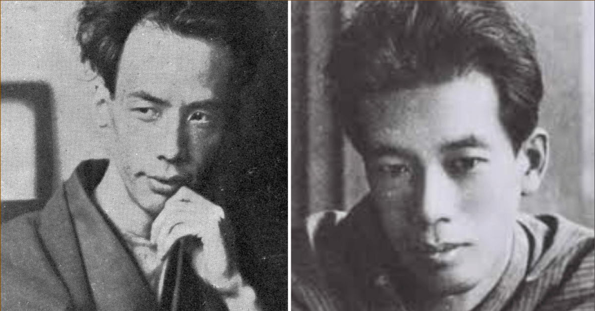 Nhà văn Akutagawa Ryunosuke (trái) và Naoki Sanjugo (phải)