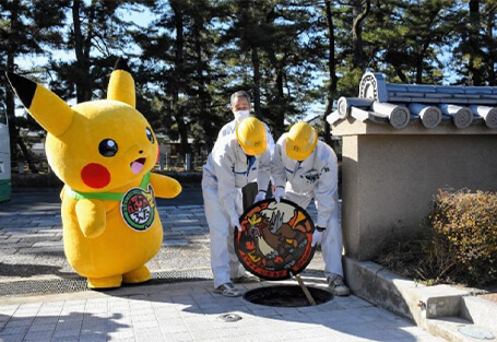 Nắp cống Pokémon tại tỉnh Nara. Nắp cống Pokémon tại tỉnh Nara.