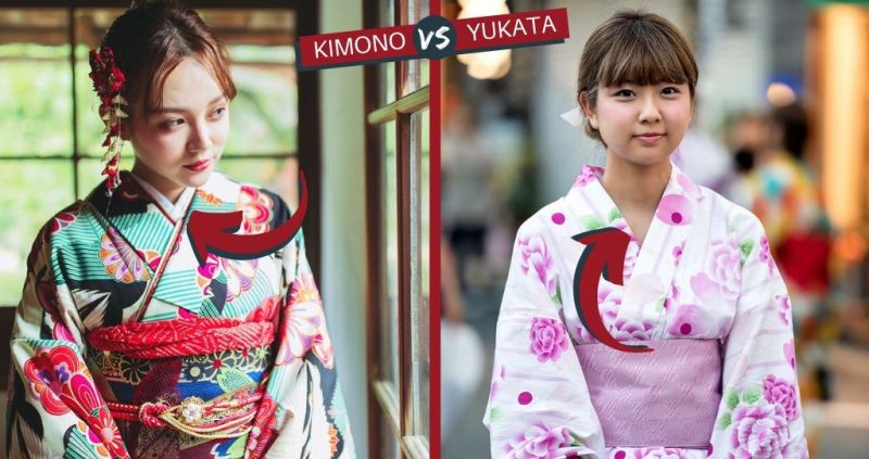 cổ áo kimono và yukata