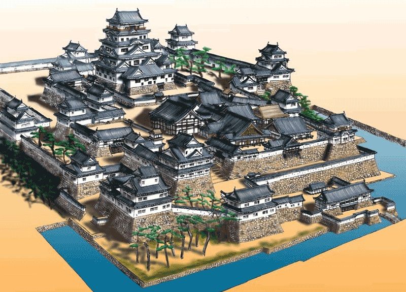 Cấu trúc phòng thủ của lâu đài Nhật Bản.