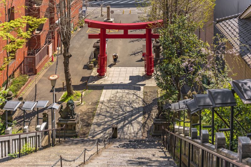 Cúi đầu trước cổng torii trước khi rời đi.