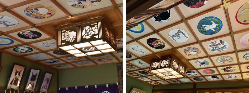 trần nhà trang trí họa tiết mèo