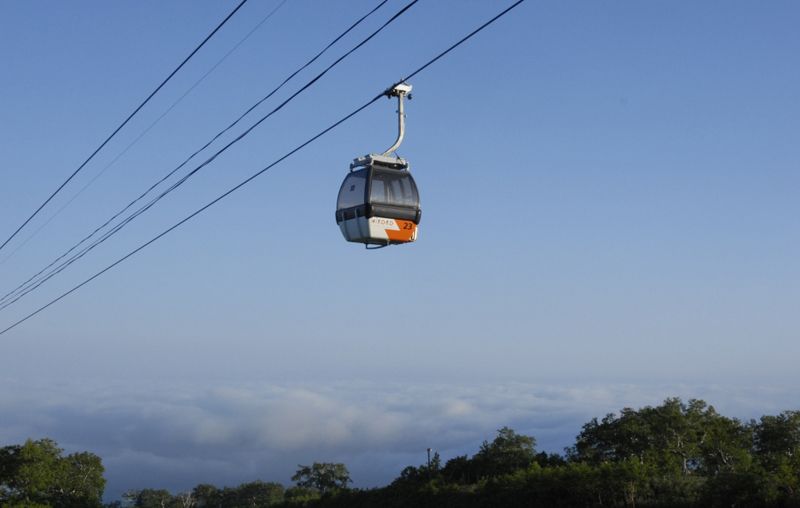 朝里岳の山頂へのゴンドラ 朝里岳の山頂へのゴンドラ