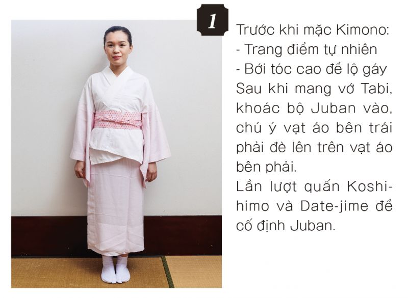 trình tự mặc Kimono
