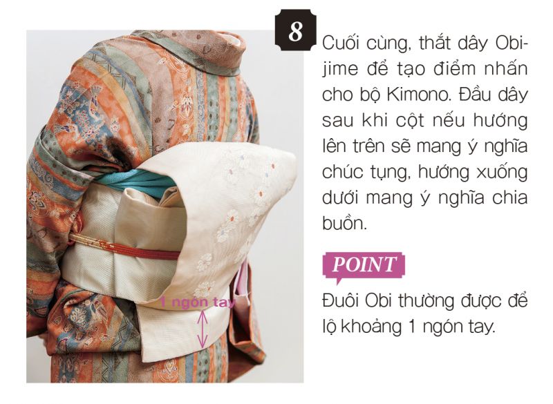 mặc Kimono bước 8
