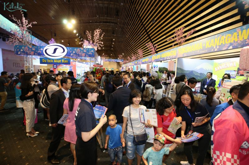 Khu vực triển lãm Du lịch được trang trí vô cùng bắt mắt