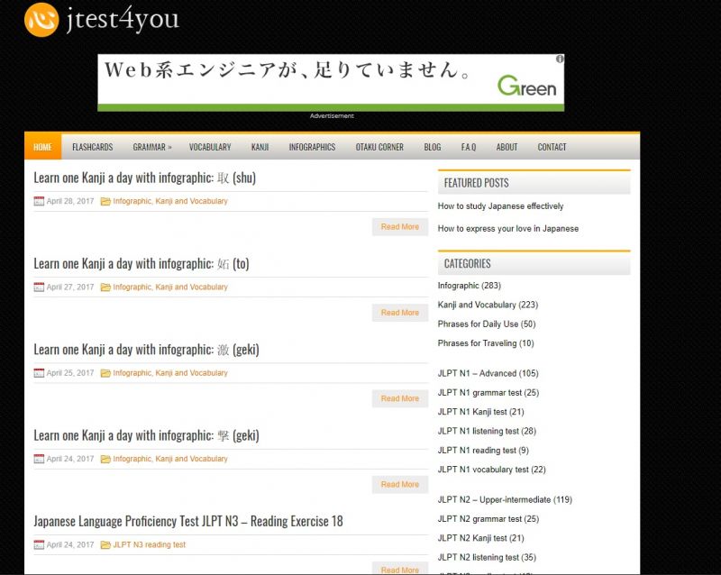trang web học tiếng Nhật bằng tiếng Anh