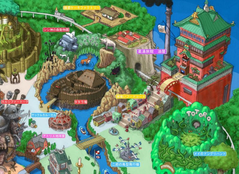 bản đồ công viên ghibli theme park 