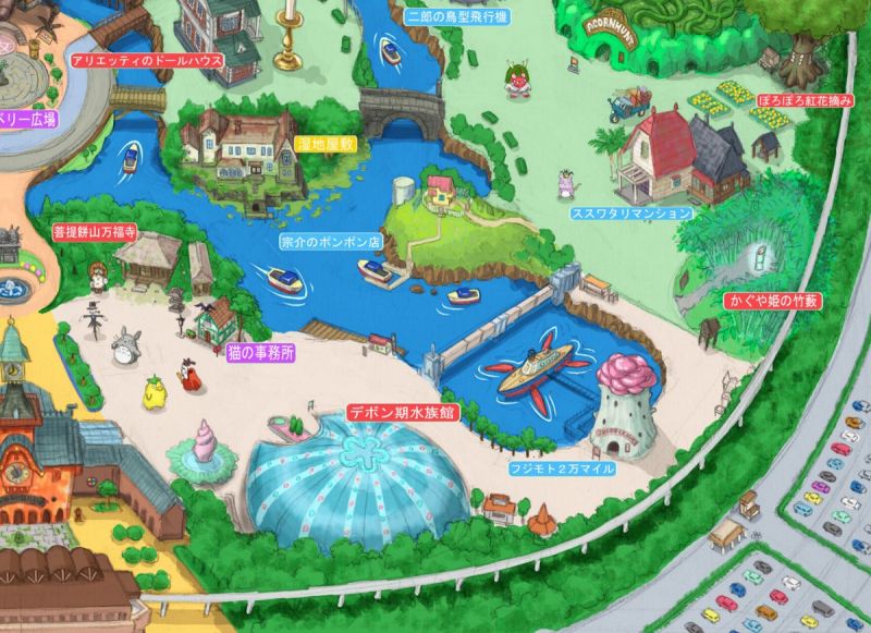 bản đồ công viên ghibli theme park 