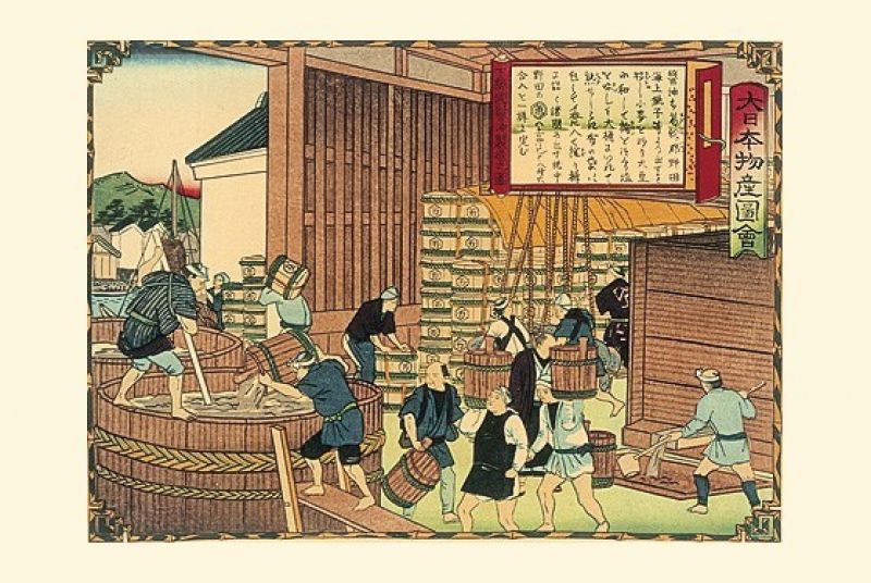 cảnh làm nước tương của người Nhật Bản xưa