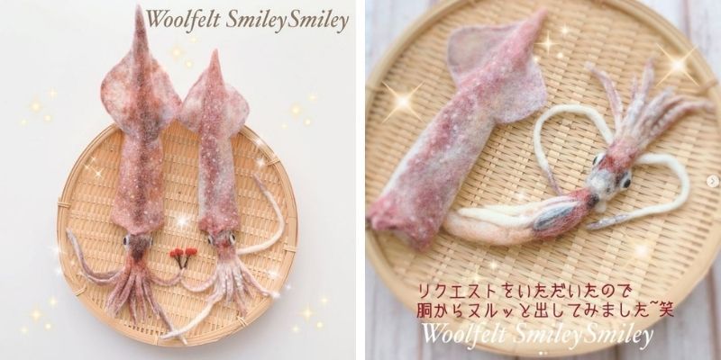 len chọc hình con mực