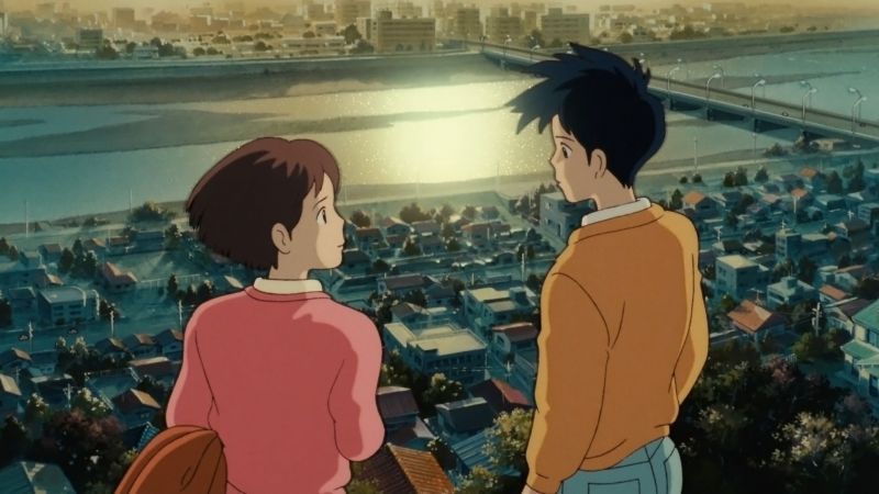 seiji và shizuku trong anime lời thì thầm của trái tim
