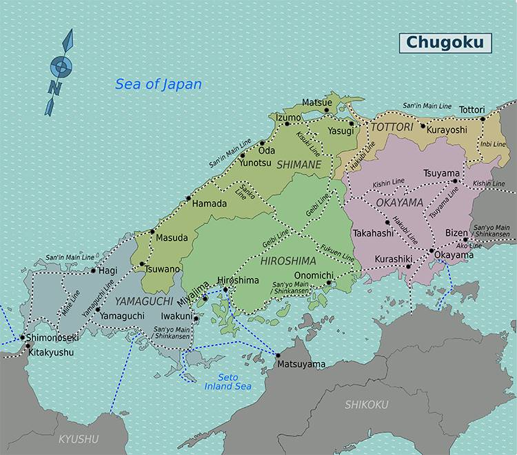 Bản đồ vùng Chugoku ban-do-vung-chugoku