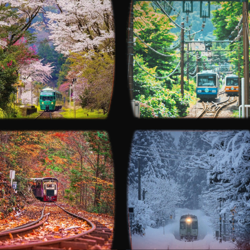 Bốn mùa thiên nhiên Nhật Bản qua ô cửa sổ tàu