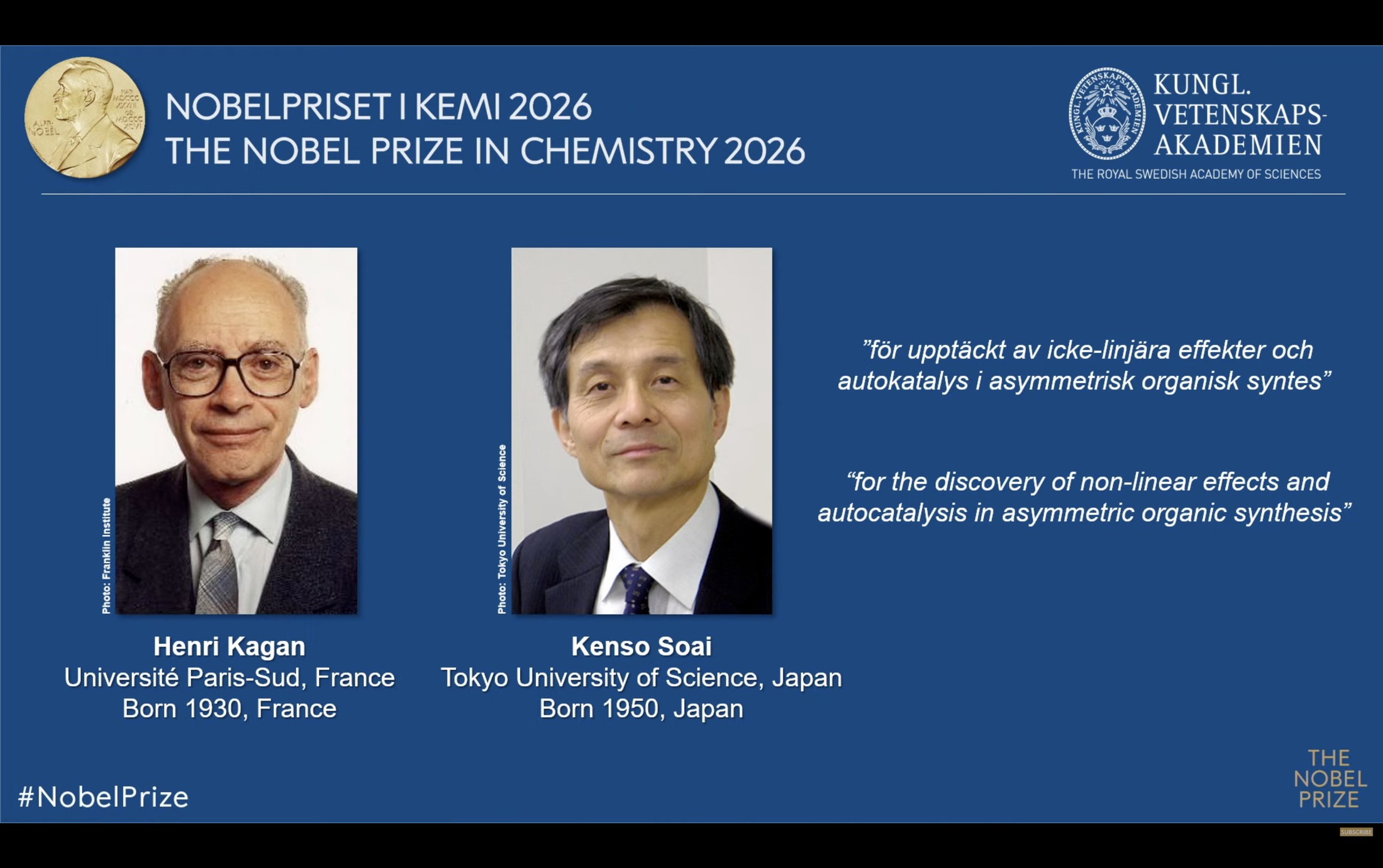 giải nobel hóa học 2026