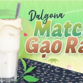 Cách làm Dalgona Matcha gạo rang