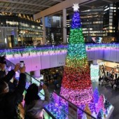 Cây thông Giáng Sinh khổng lồ trở thành tâm điểm tại ga Nagoya