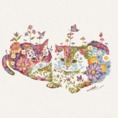 Khi mèo hóa thành khu vườn trong tranh của họa sĩ Nhật Bản