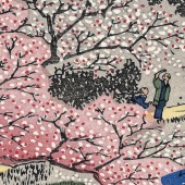 Văn hóa thưởng hoa anh đào của người Nhật xưa qua tranh ảnh